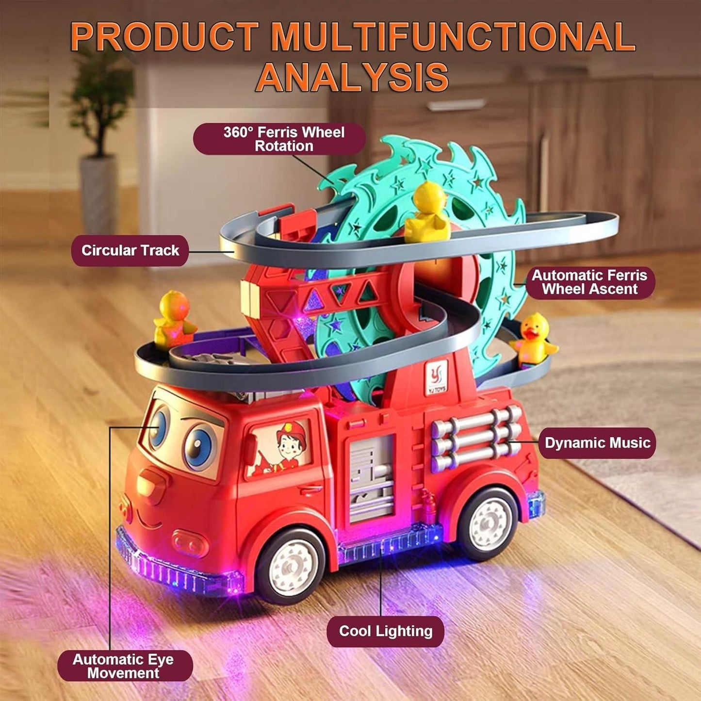 Fire Truck with Climbing Duck & Siren Sounds